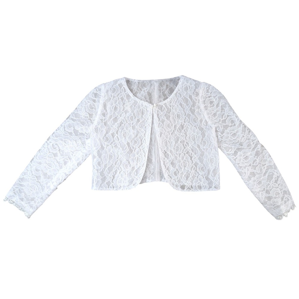 White Lace Bridal‎ Open Bolero Long Sleeve Jacket